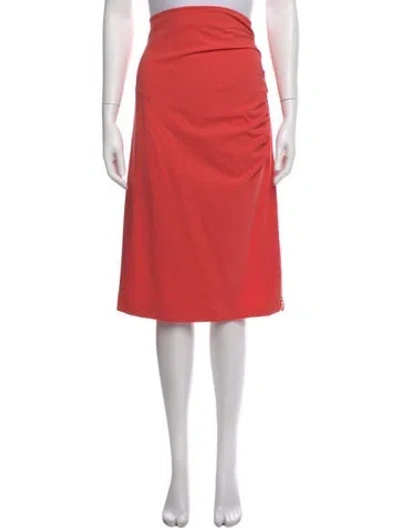 Pre-owned Escada Pleated Accents Knee-length Skirt In Pink