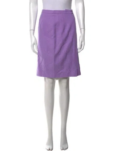 Pre-owned Escada Pleated Accents Knee-length Skirt In Purple