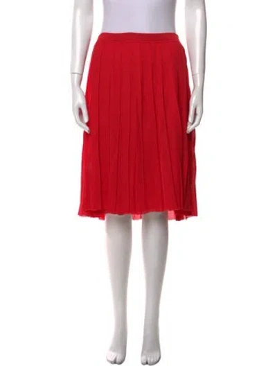 Pre-owned Escada Pleated Accents Knee-length Skirt In Red