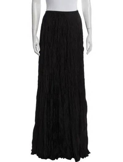 Pre-owned Escada Pleated Accents Long Skirt In Black