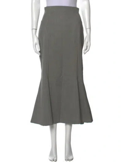 Pre-owned Escada Pleated Accents Long Skirt In Gray