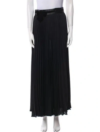Pre-owned Escada Pleated Accents Midi Length Skirt In Black