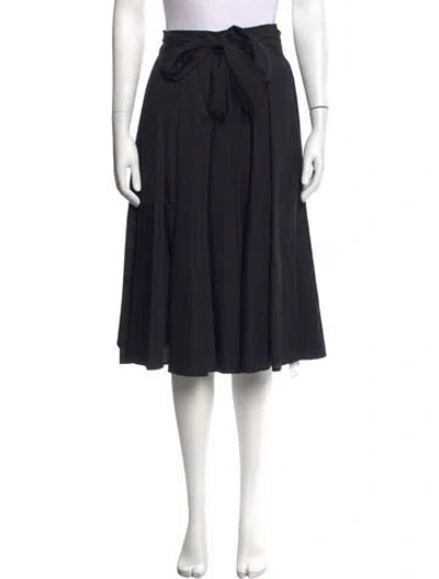 Pre-owned Escada Pleated Accents Midi Length Skirt In Black