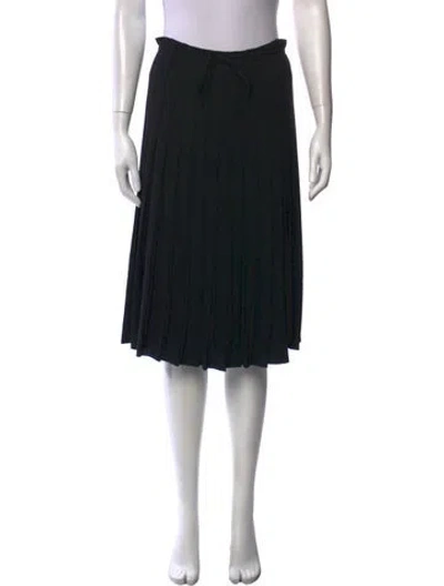 Pre-owned Escada Pleated Accents Midi Length Skirt In Black
