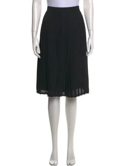 Pre-owned Escada Pleated Accents Midi Length Skirt In Black