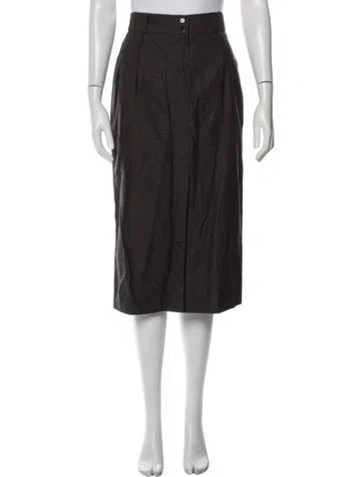 Pre-owned Escada Pleated Accents Midi Length Skirt In Brown