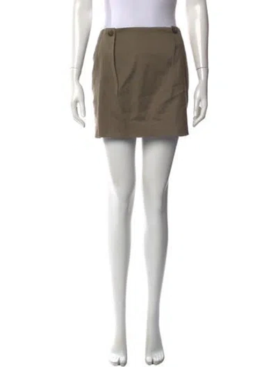 Pre-owned Escada Pleated Accents Mini Skirt In Green