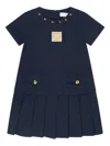 Escada Pleated Button Dress In Blue