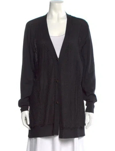Pre-owned Escada Plunge Neckline Sweater In Black