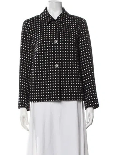 Pre-owned Escada Polka Dot Print Blazer In Black