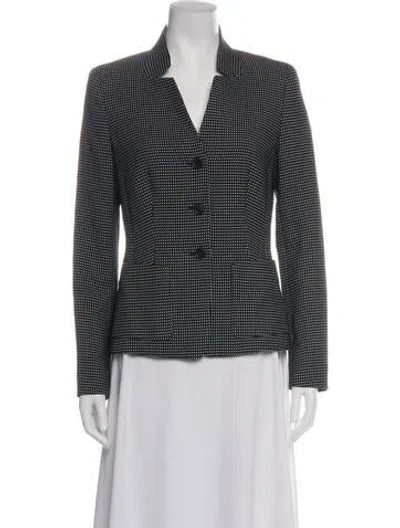 Pre-owned Escada Polka Dot Print Blazer In Black