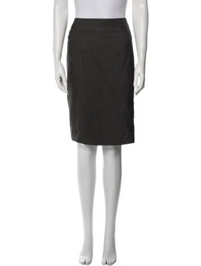 Pre-owned Escada Polka Dot Print Knee-length Skirt In Black