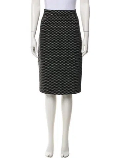 Pre-owned Escada Polka Dot Print Knee-length Skirt In Black