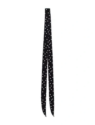 Pre-owned Escada Polka Dot Print Scarf In Blue