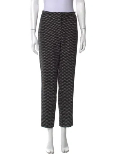 Pre-owned Escada Polka Dot Print Straight Leg Pants In Black