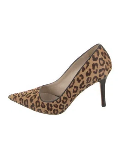 Pre-owned Escada Ponyhair Animal Print Pumps In Brown