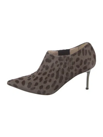 Pre-owned Escada Ponyhair Animal Print Pumps In Brown