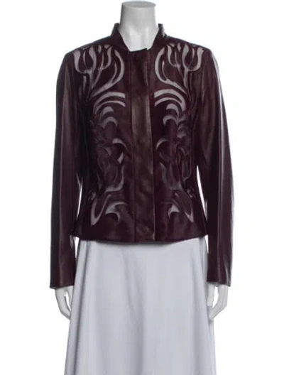 Pre-owned Escada Ponyhair Patterned Jacket In Purple