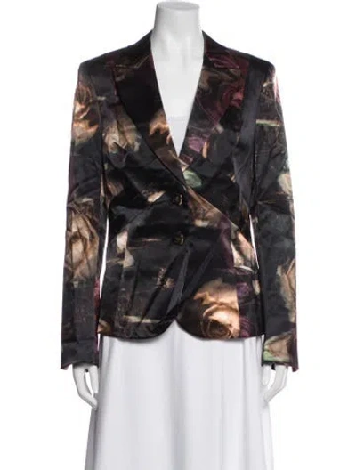 Pre-owned Escada Printed Blazer In Black