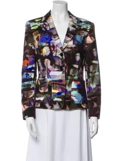Pre-owned Escada Printed Blazer In Blue