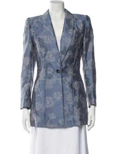 Pre-owned Escada Printed Blazer In Blue