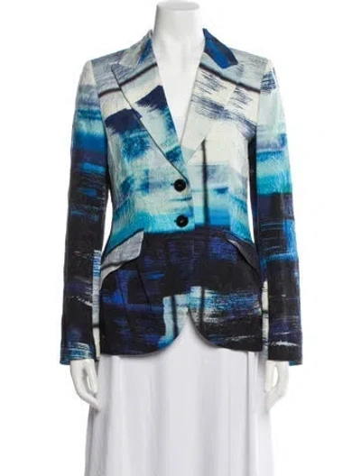 Pre-owned Escada Printed Blazer In Blue