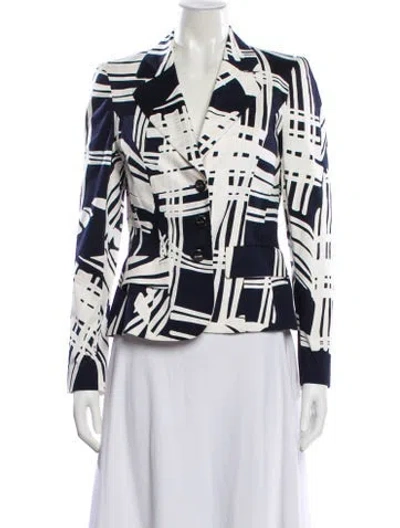 Pre-owned Escada Printed Blazer In Blue