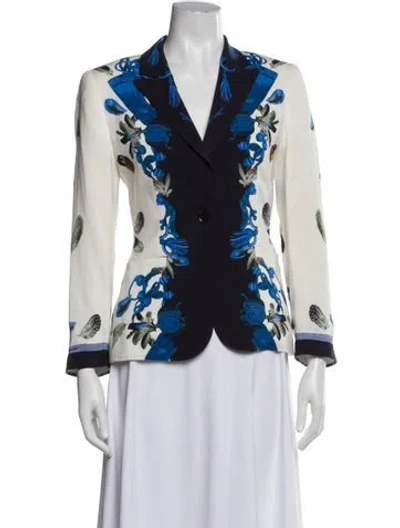 Pre-owned Escada Printed Blazer In Blue