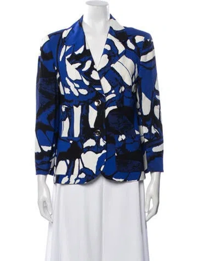 Pre-owned Escada Printed Blazer In Blue