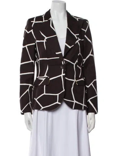 Pre-owned Escada Printed Blazer In Brown