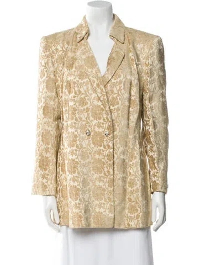 Pre-owned Escada Printed Blazer In Gold