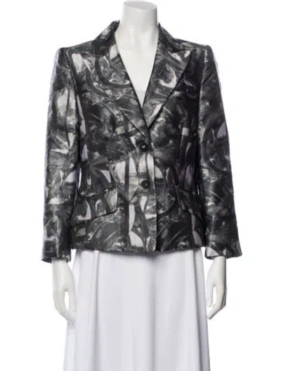 Pre-owned Escada Printed Blazer In Gray