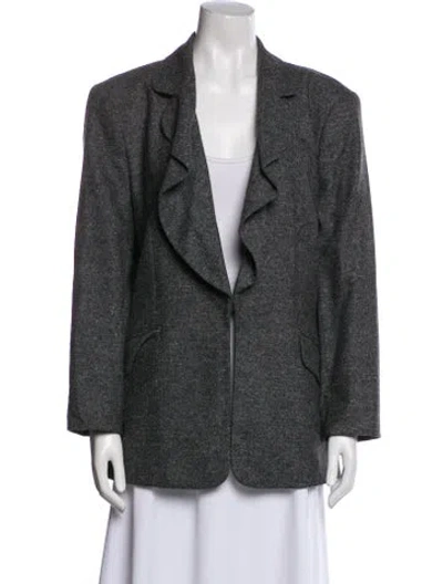 Pre-owned Escada Printed Blazer In Gray
