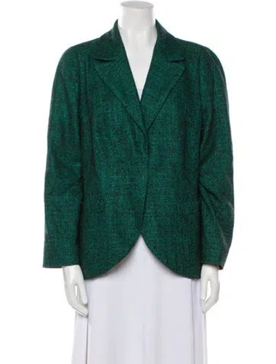 Pre-owned Escada Printed Blazer In Green