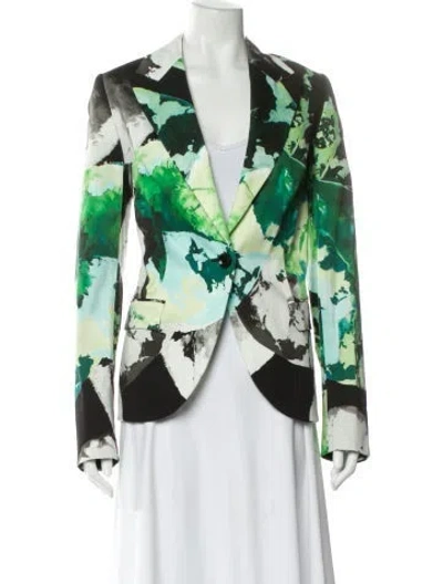Pre-owned Escada Printed Blazer In Green