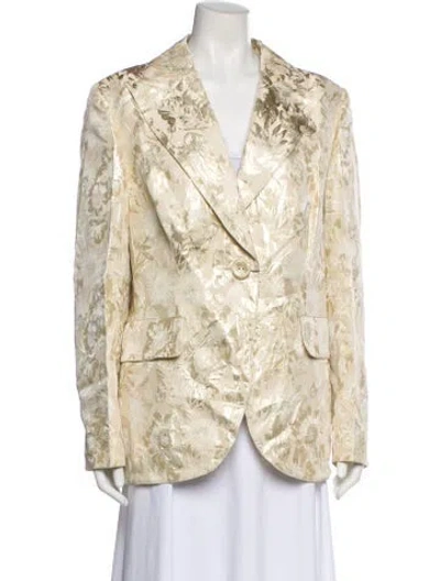 Pre-owned Escada Printed Blazer In Neutral