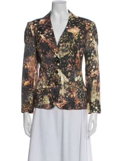 Pre-owned Escada Printed Blazer In Orange