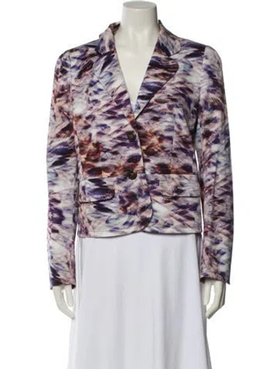 Pre-owned Escada Printed Blazer In Purple