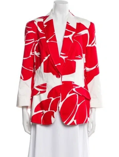 Pre-owned Escada Printed Blazer In Red