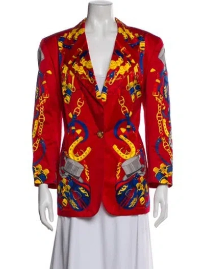 Pre-owned Escada Printed Blazer In Red