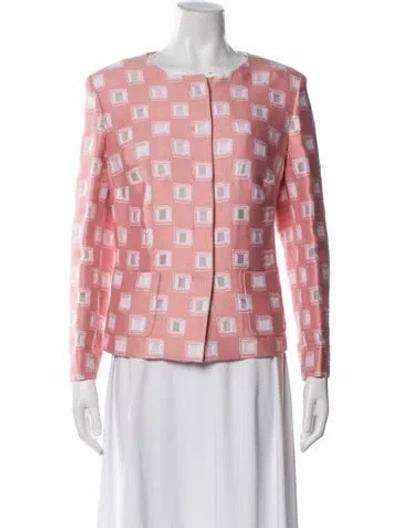 Pre-owned Escada Printed Blazer W/ Tags In Pink