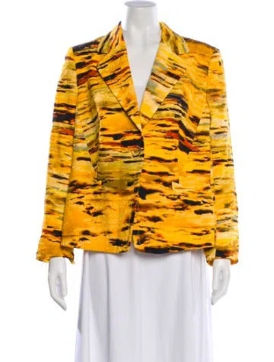 Pre-owned Escada Printed Blazer In Yellow
