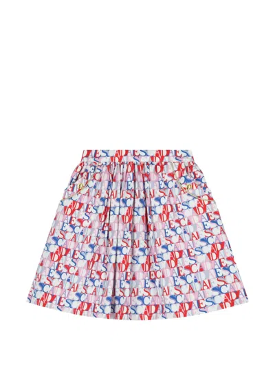 Escada Kids' Printed Button Skirt In Multi