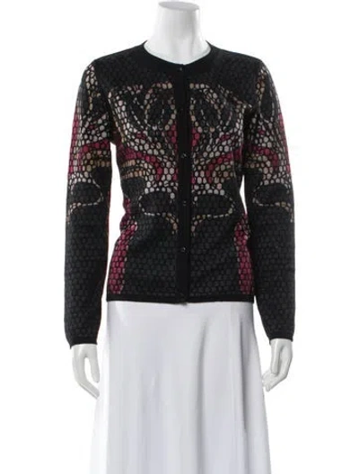 Pre-owned Escada Printed Crew Neck Sweater In Black