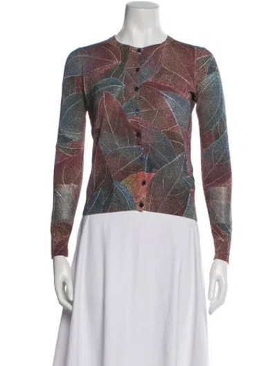 Pre-owned Escada Printed Crew Neck Top In Multi