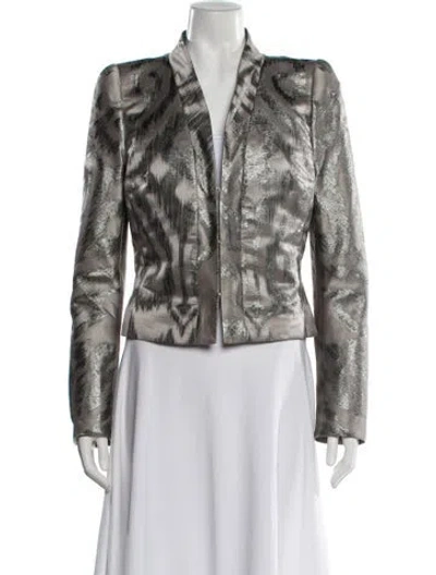 Pre-owned Escada Printed Evening Jacket W/ Tags In Grey/metallic