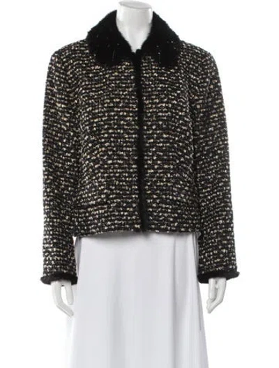 Pre-owned Escada Printed Fur Jacket In Black