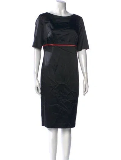 Pre-owned Escada Printed Knee-length Dress In Black