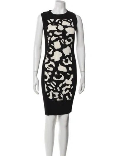 Pre-owned Escada Printed Knee-length Dress In Blue