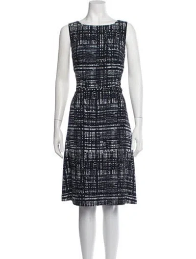 Pre-owned Escada Printed Knee-length Dress In Blue